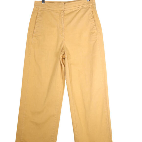 Babaton Pants - The Group Babaton Womens Size 8 Yellow Wide Leg High Rise Cropped Trouser Pants